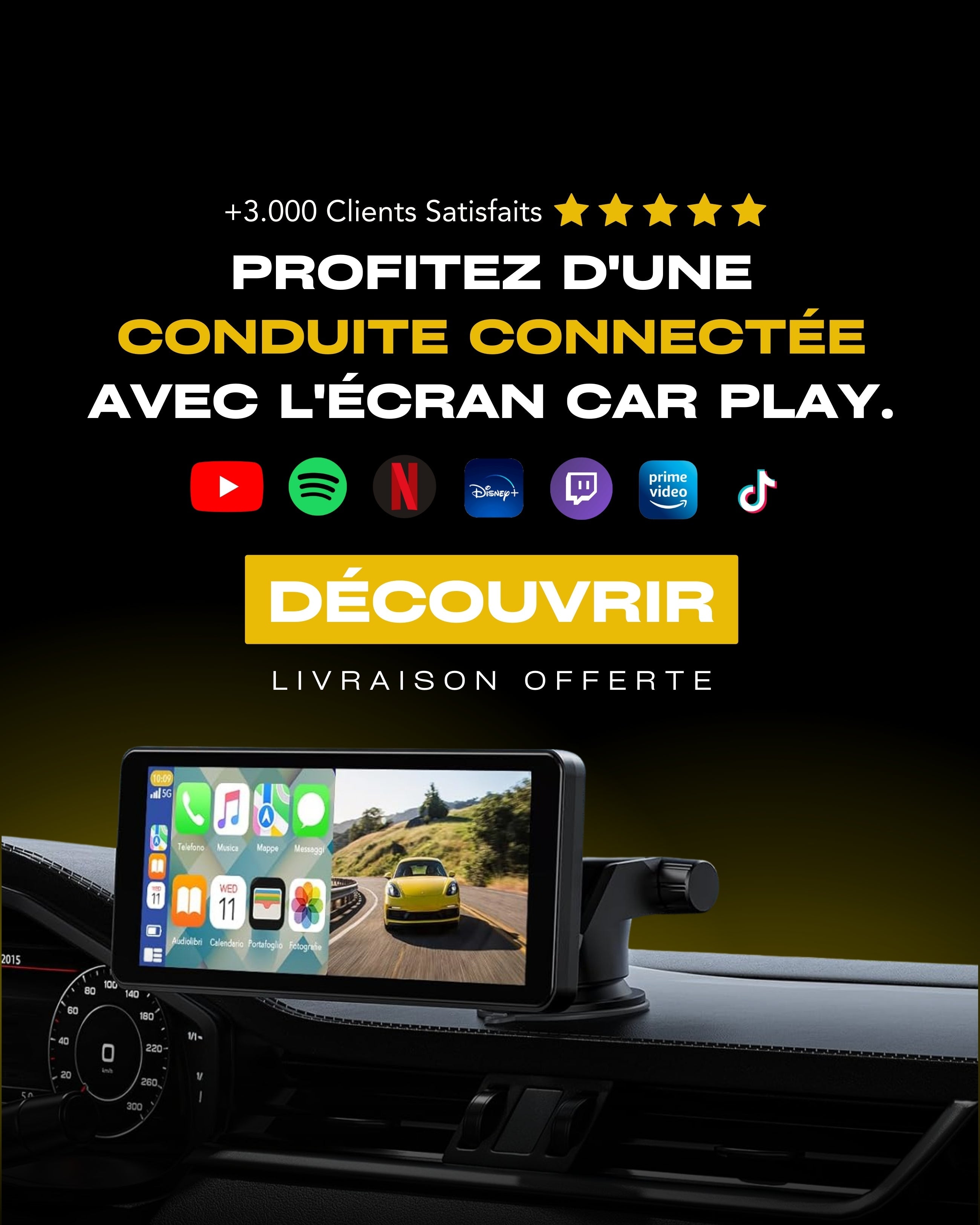 Profitez d'une conduite connectée avec l'écran carplay